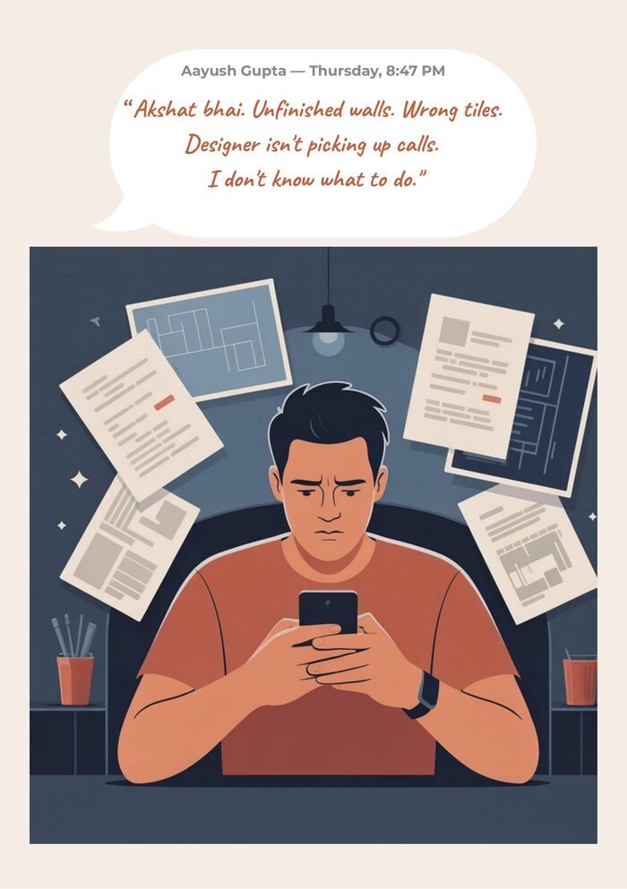 Book spread — the message